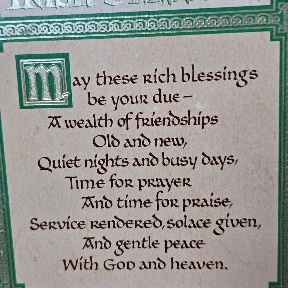 Vintage 1981 Hallmark Irish Blessing Wall Hanging Plaque Wooden Cottage Bar Pub